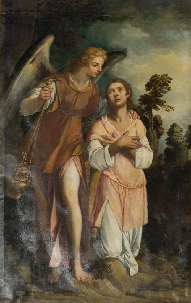 St. Frances of Rome and her Guardian Angel by Pietro Damini