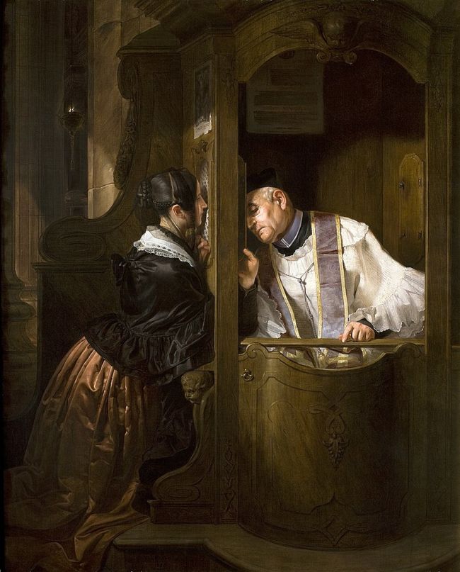 The Confession, by Giuseppe Molteni, 1838