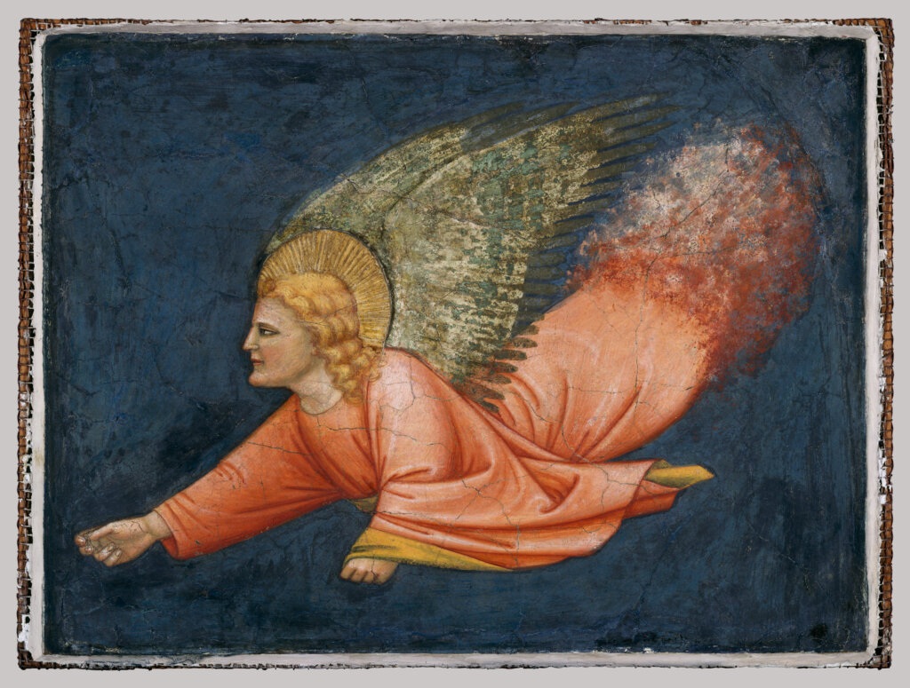 Angel depicted in flight