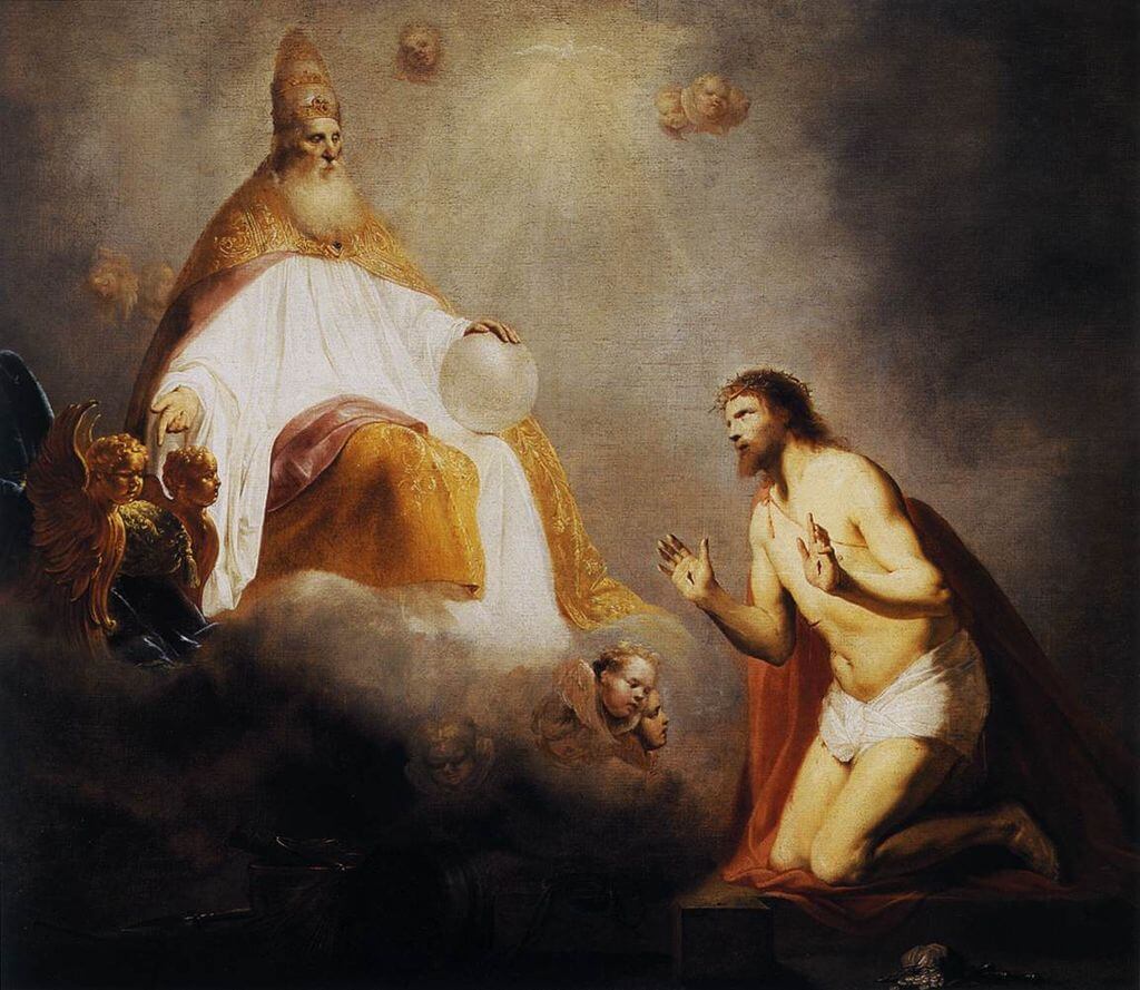 God Inviting Christ to Sit on the Throne at His Right Hand (1645) by Pieter de Grebber