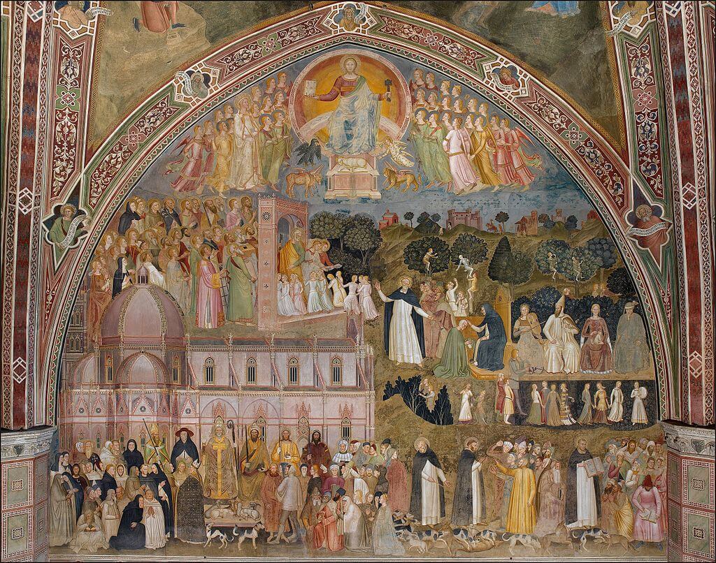 The Church Militant and the Church Triumphant, fresco by Andrea da Firenze in Santa Maria Novella, c. 1365