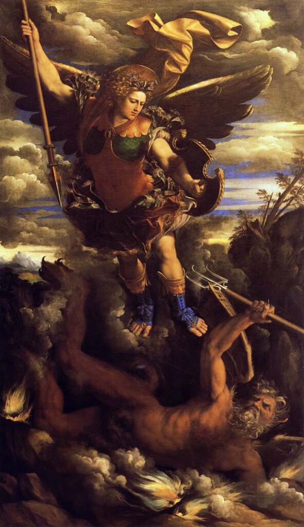The Triumphant St. Michael by Dosso Dossi