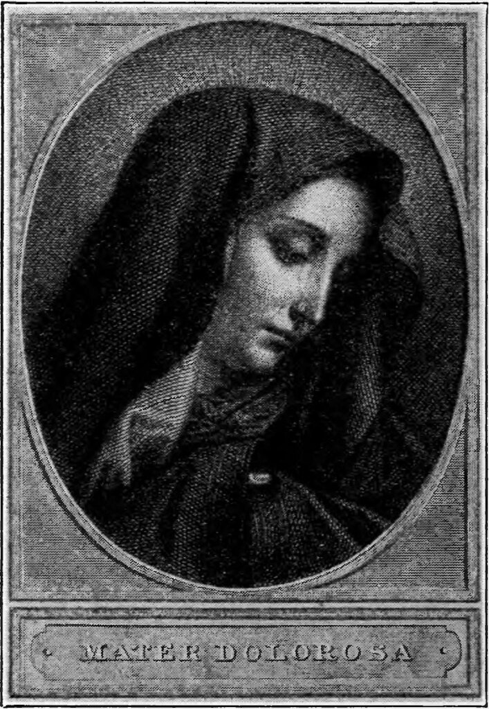 Vintage image of Our Lady of Sorrows, Mater Dolorosa