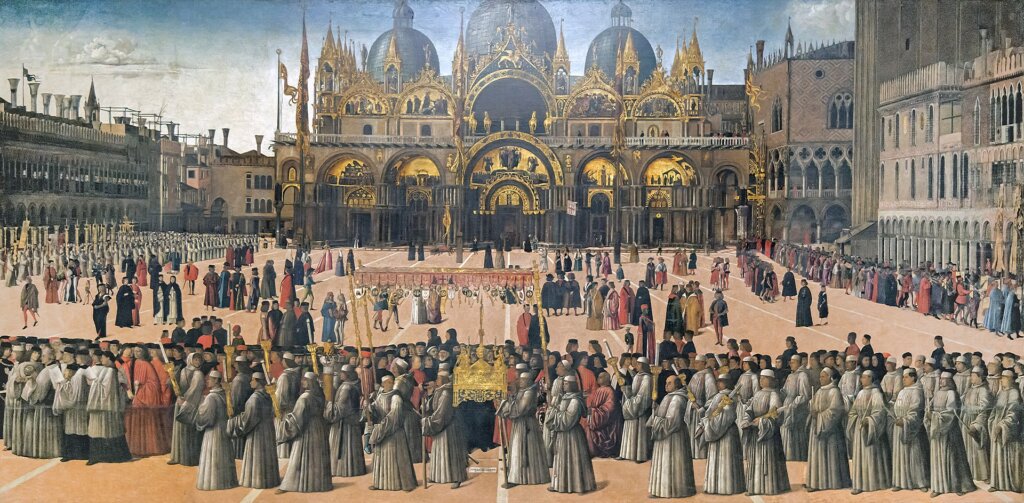 Procession in Piazza San Marco by Gentile Bellini
