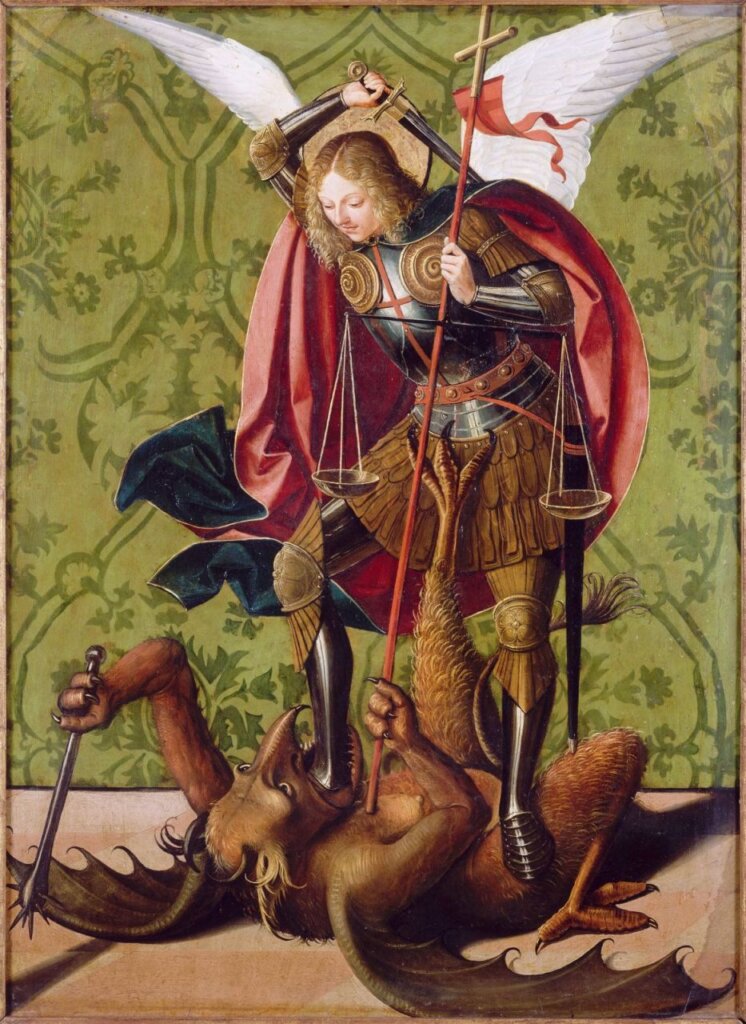 St. Michael Killing the Dragon by Josse Lieferinxe