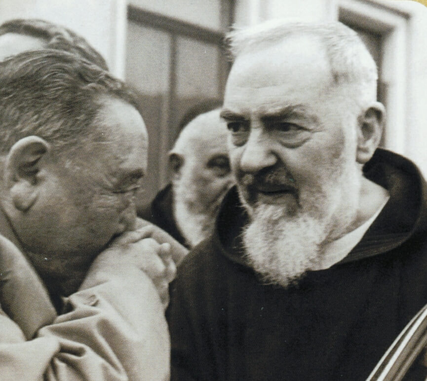 Padre Pio and a visitor