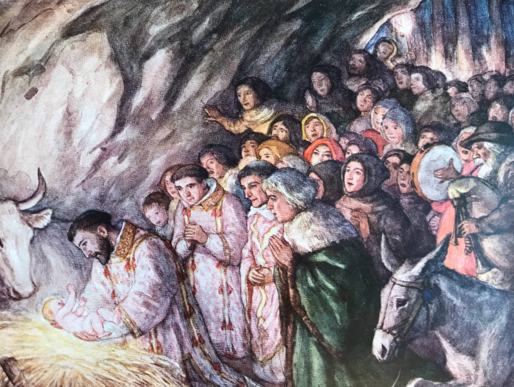 The Miracle at St. Francis's First Nativity Scene by P. Subercaseaux