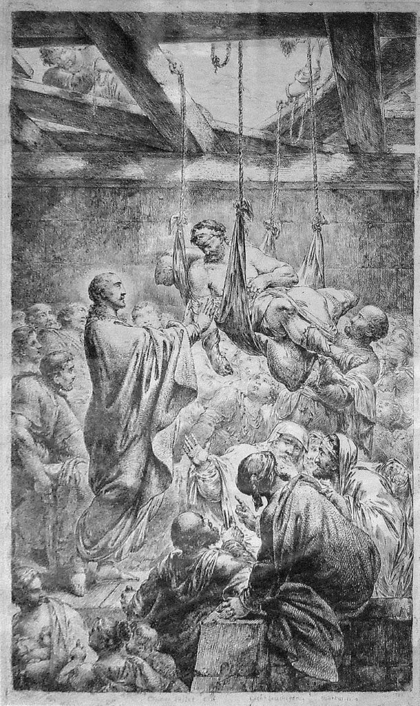Christ healing the paralytic at Capernaum by Bernhard Rode, 1780