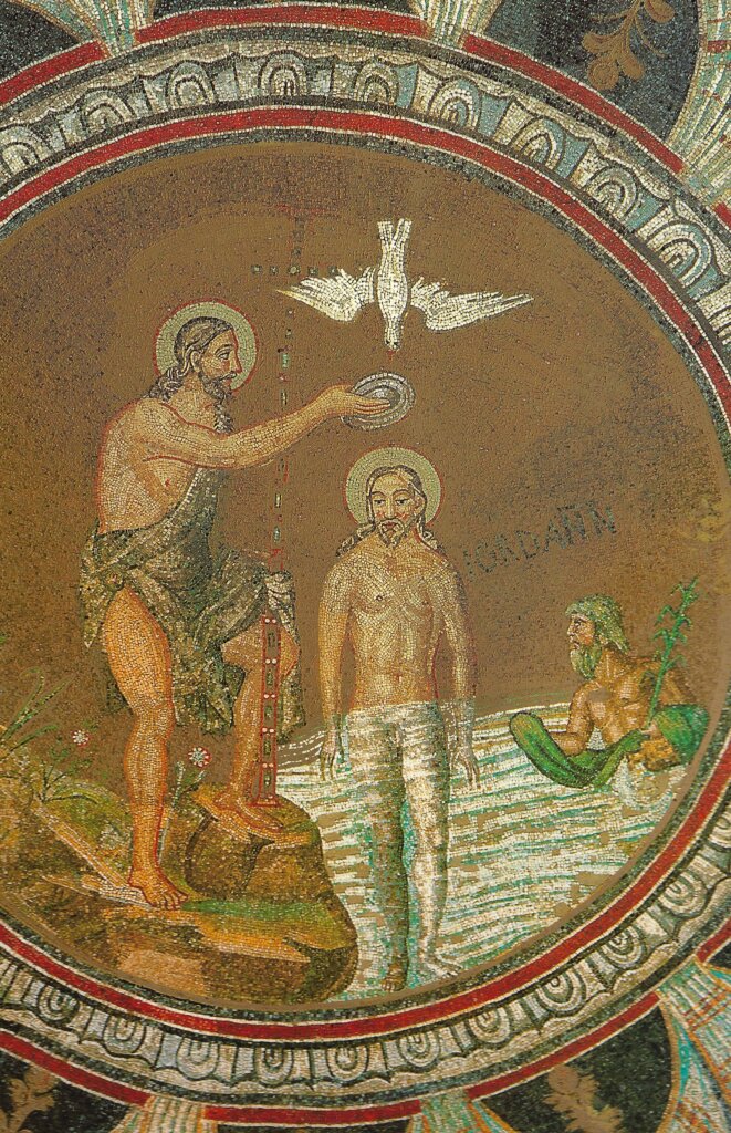 5th-century mosaic of the baptism of Jesus