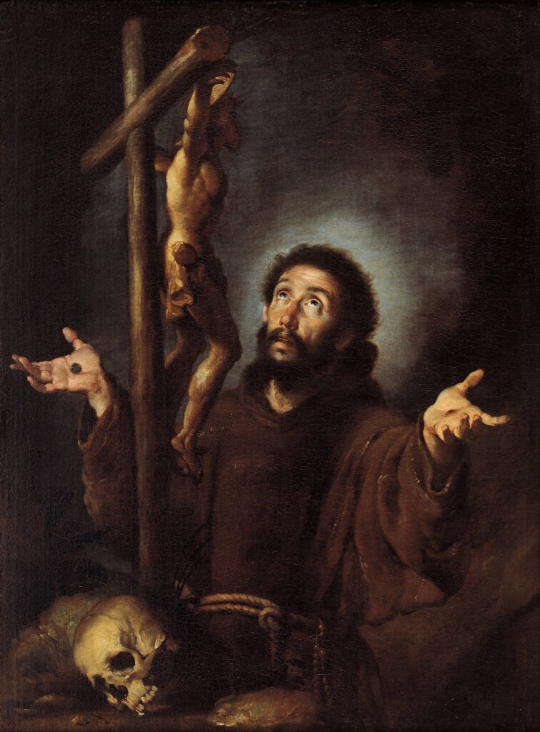 St. Francis of Assisi adoring the Crucifix by Bernardo Strozzi 