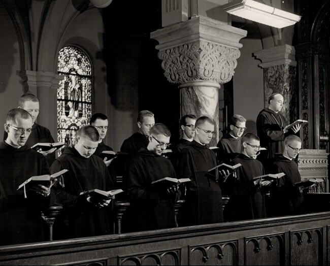 Monks praying the Divine Office. Photo: Saint Meinrad Seminary and School of Theology