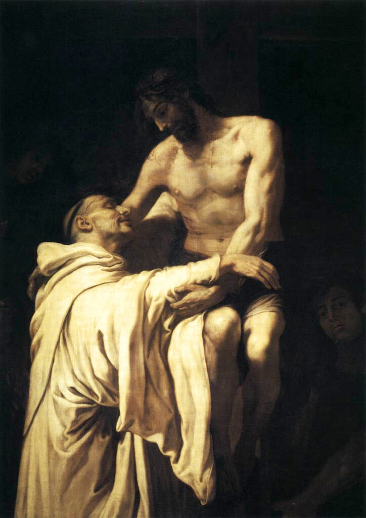 Christ Embracing St. Bernard by Francisco Ribalta 