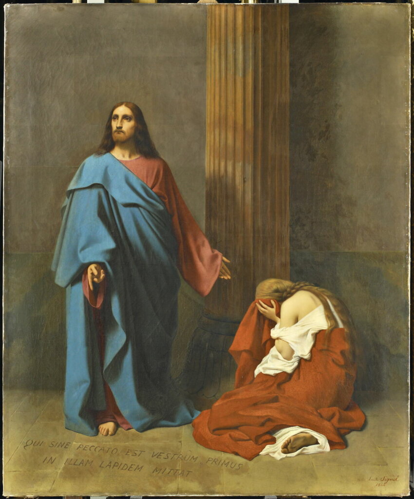 Jesus and the woman taken in adultery by Émile Signol