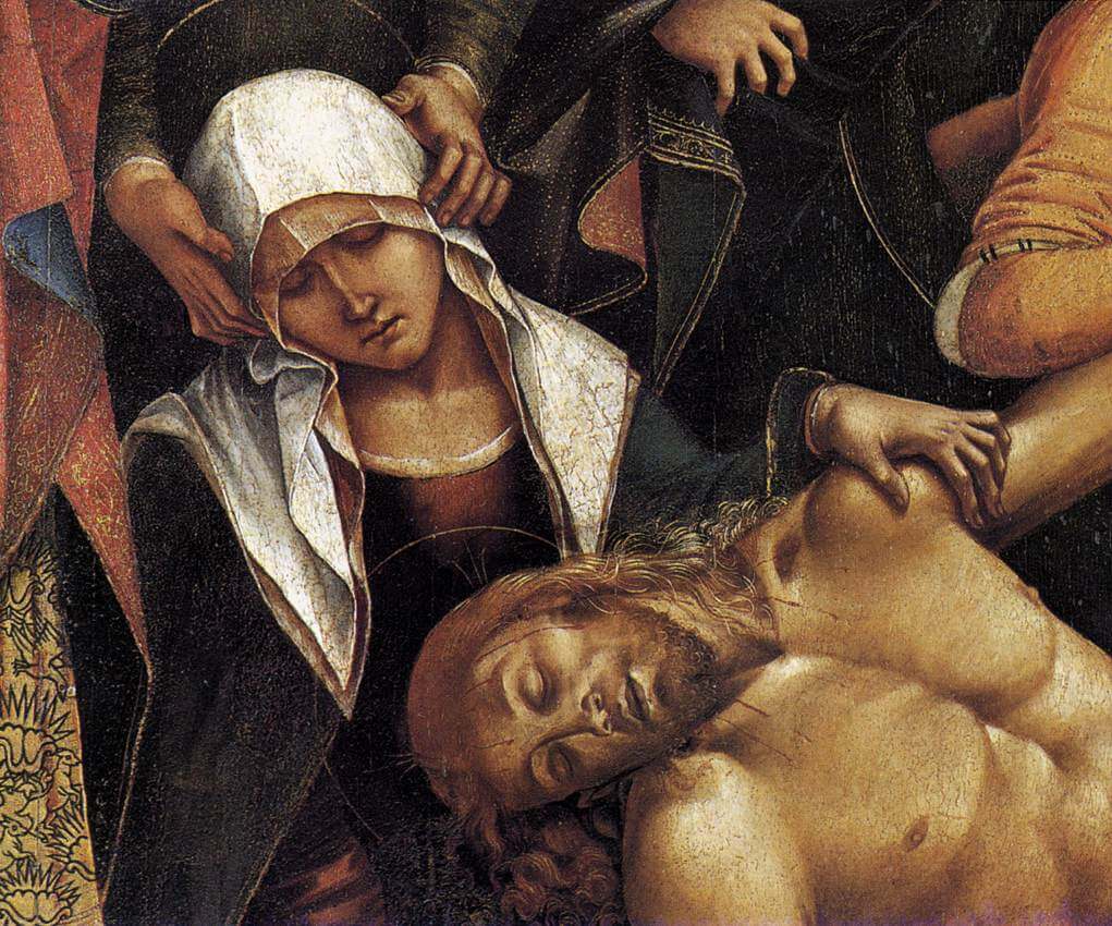 Lamentation over the Dead Christ, detail by Luca Signorelli