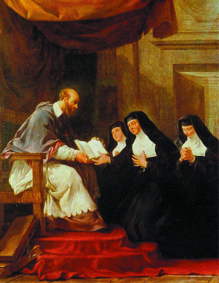St. Francis de Sales giving the Rule of the Visitation to St. Jane de Chantal by Noël Hallé