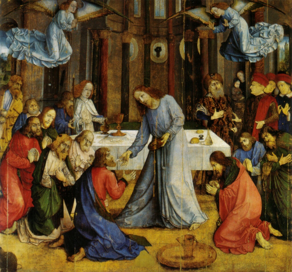 The Institution of the Eucharist by Joos Van Wassenhove, painted 1473-75 A.D.
