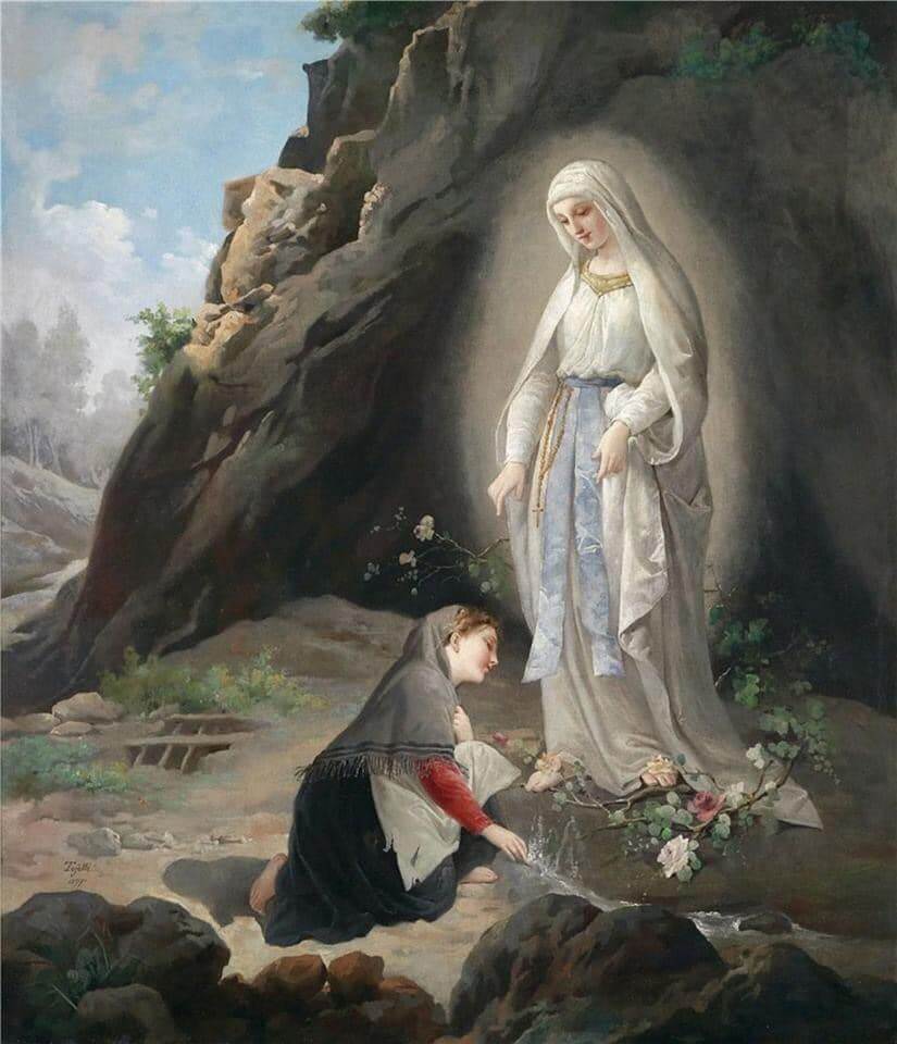 Our Lady of Lourdes and Bernadette Soubirous by Virgilio Tojetti