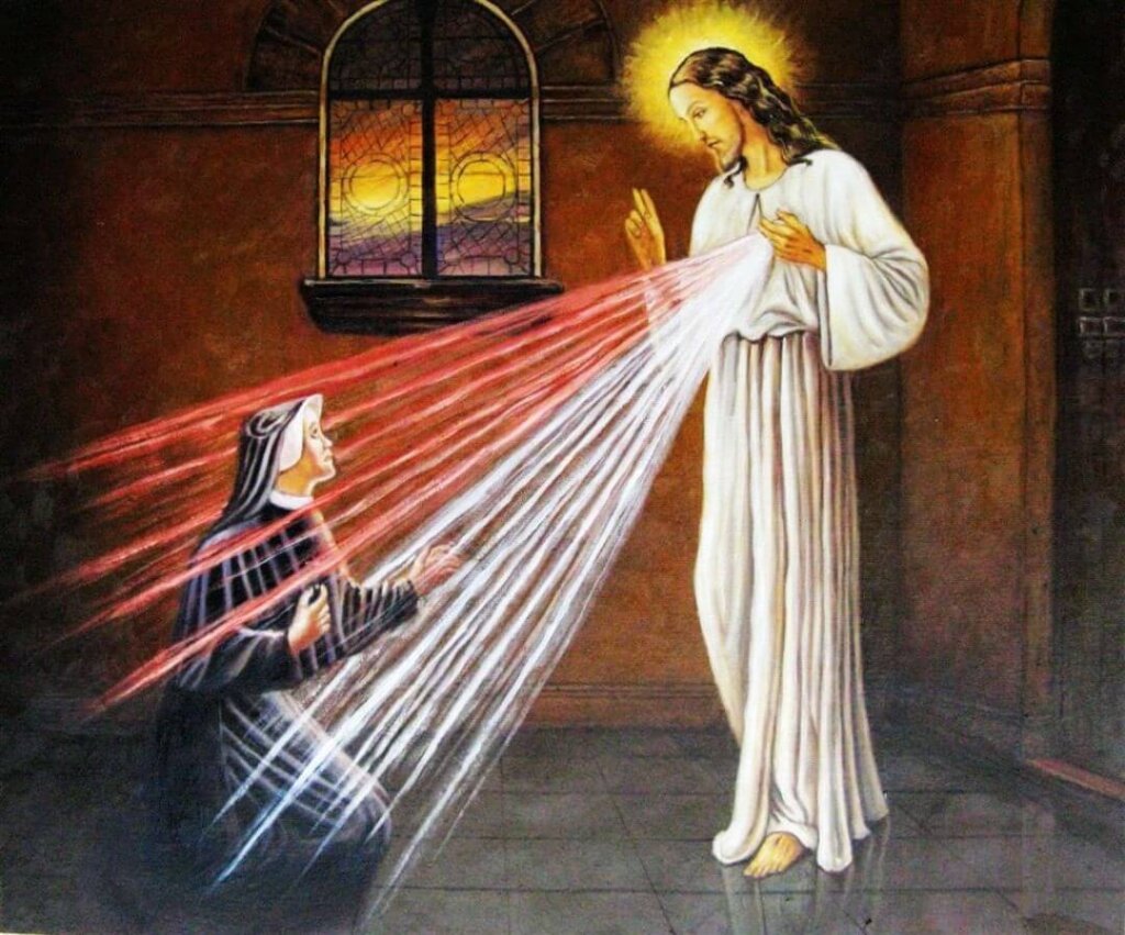 Jesus appearing to St. Faustina Kowalska