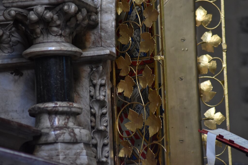 A closer look at the tabernacle's intricate double-doors as they stand open (photo by FSSP Warrington)